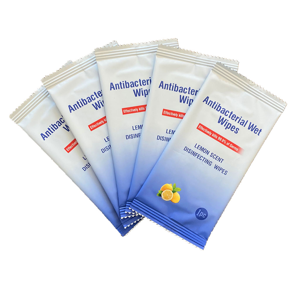 индивидуальная упаковка Антибактериальные чистящие салфетки